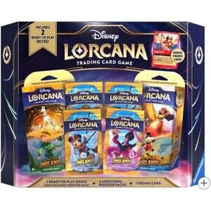 Disney Lorcana Trading Card Game 2 Decks 4 Booster Packs 1 Promo Card Inklands
